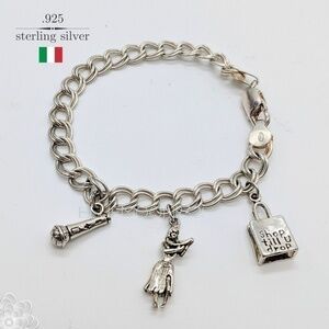 VINTAGE Bracelet Sterling Silver 925 Vintage Charm Bracelet Charms